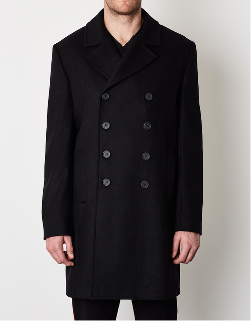 DIRK BIKKEMBERGS | Double Breasted Peacoat | Black