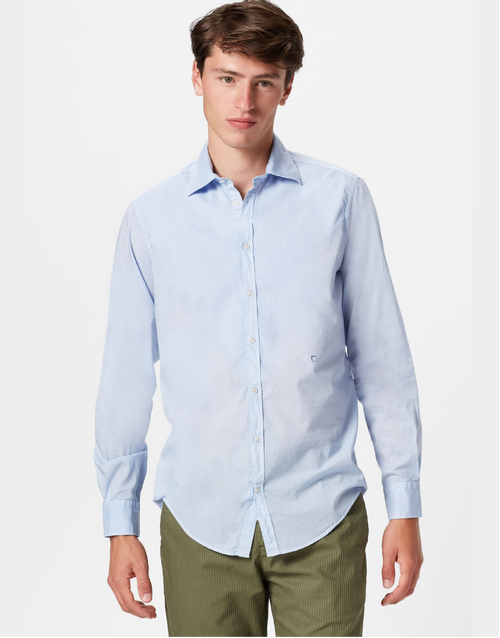 Massimo Alba | Genova Cotton Shirt | Ice Blue