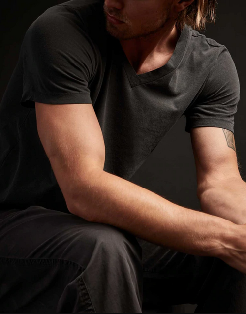 JAMES PERSE | V-Neck Cotton T-shirt | Carbon 