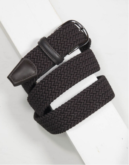 ANDERSON'S | Elastic Woven Belt | Dark Brown