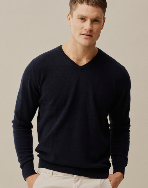 ROBINSON MAN | Biton V-Neck Sweater | Navy
