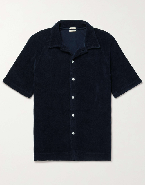 Massimo Alba | Cruiser Cotton Terry Polo | Navy Blue