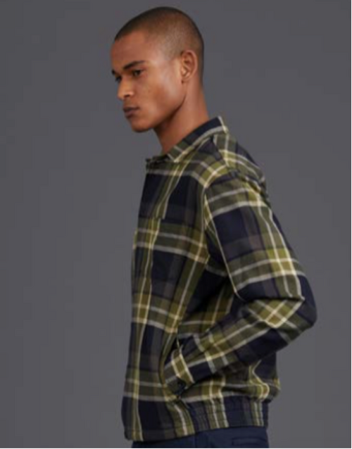 ASPESI | Bongo Cotton Check Shirt Jacket | Olive