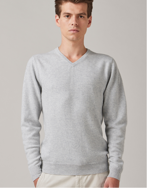 ROBINSON MAN | Biton V-Neck Sweater | Silver