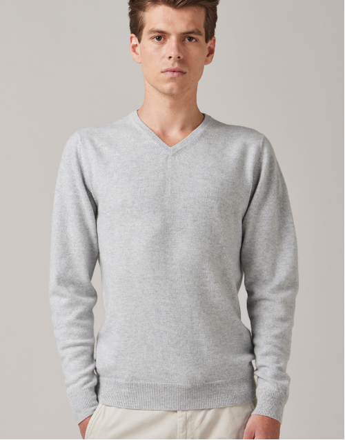 ROBINSON MAN | Biton V-Neck Sweater | Silver