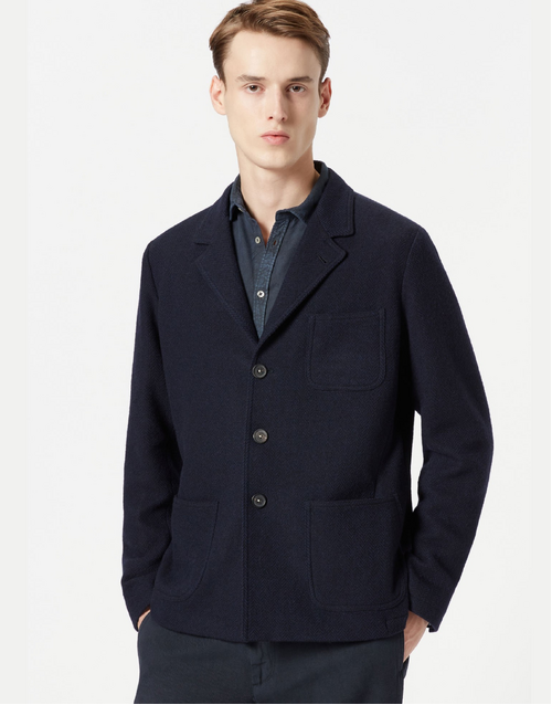 MASSIMO ALBA | Baglietto Single-breasted Wool-blend Jacket T1108 | Blue