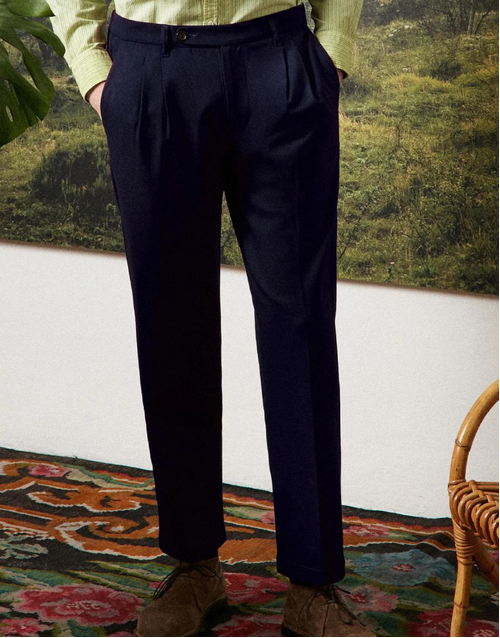 MASSIMO ALBA | Strallo2 Wool Trousers | Navy Blue