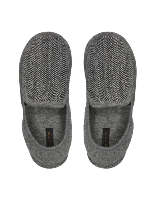 ALTO MILANO | Fish Wool Slippers with back | Mid Grey