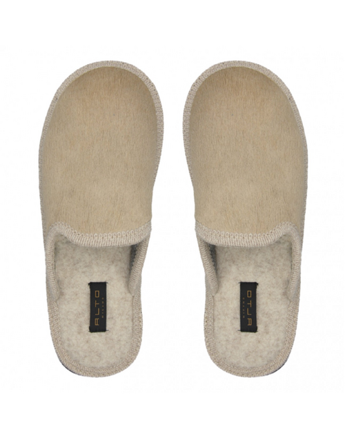 ALTO MILANO | Furia Hair on Hide Slippers | Sand