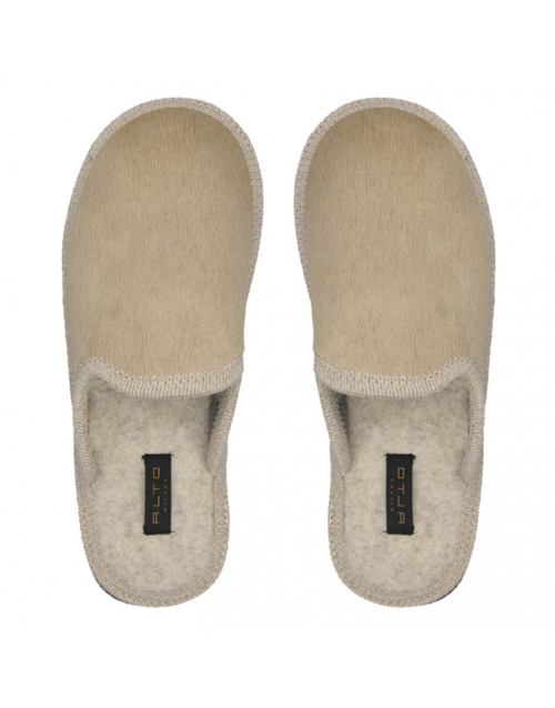 ALTO MILANO |  Furia Hair on Hide Slippers | Sand