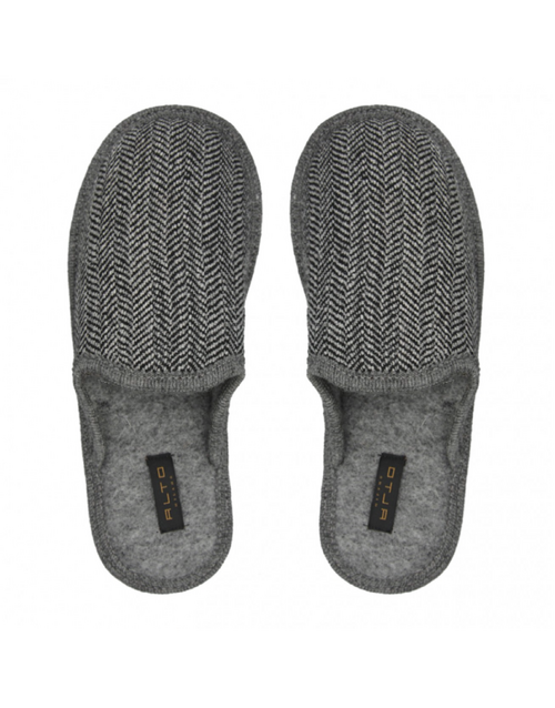 ALTO MILANO | Seba Wool Slippers without back | Mid-Grey