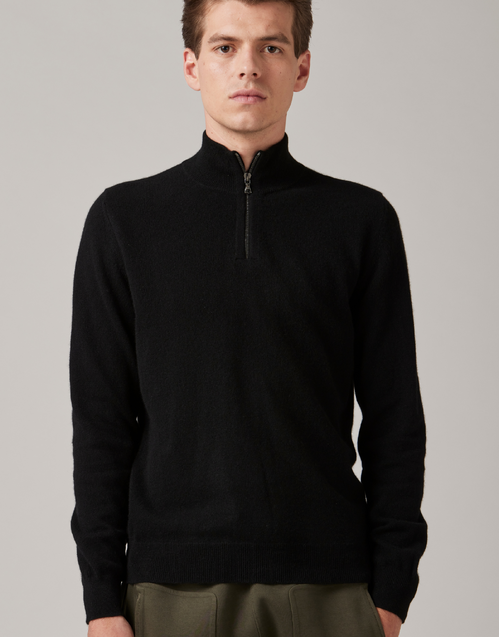 ROBINSON MAN | JCK Half-Zip Cashmere Sweater | Black