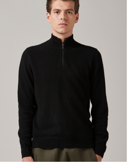 ROBINSON MAN | JCK Half-Zip Cashmere Sweater | Black