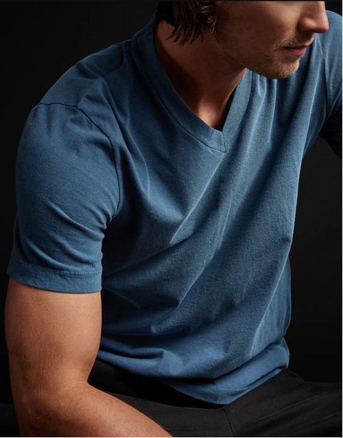 JAMES PERSE | V-Neck Cotton  T-Shirt | Lake Pigment