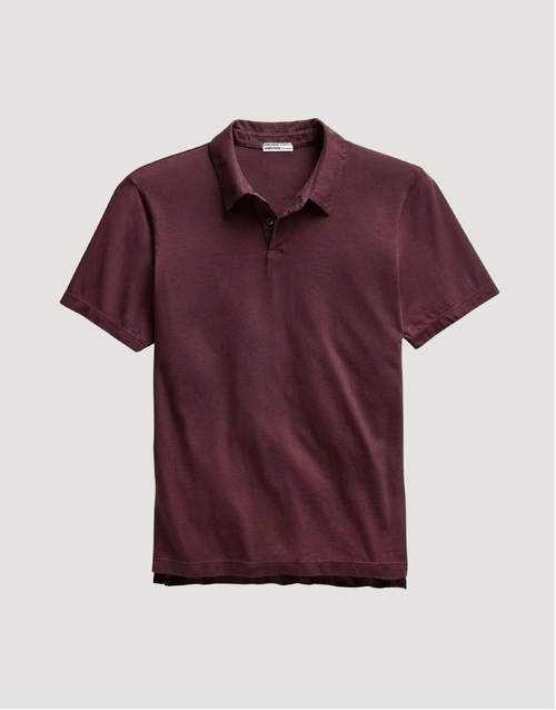 JAMES PERSE | Supima Cotton Jersey Polo | Dark Plum