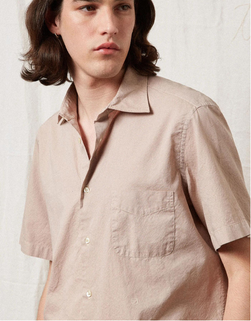 MASSIMO ALBA | Malibu T4470 Half Sleeves Cotton Shirt | Powder