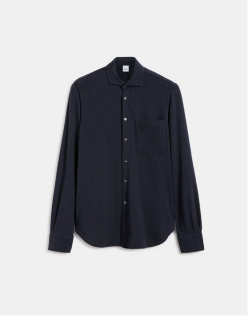 ASPESI | Cotton Long Sleeve Polo Shirt | Navy