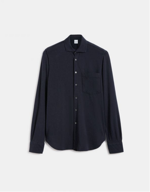 ASPESI | Garment Dyed Cotton Jersey Shirt | Navy