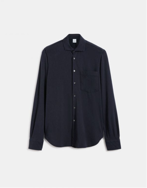 ASPESI | Cotton Long Sleeve Polo Shirt | Navy