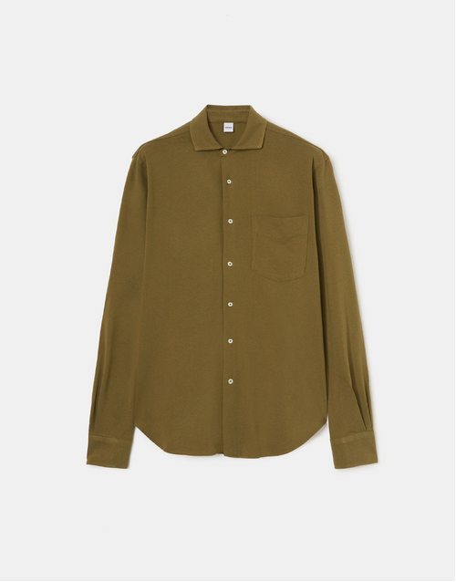ASPESI | Garment Dyed Cotton Jersey Shirt | Military
