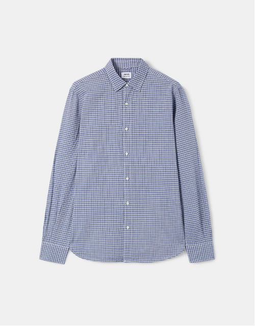 ASPESI | Lightweight Cotton Check Shirt | Blue