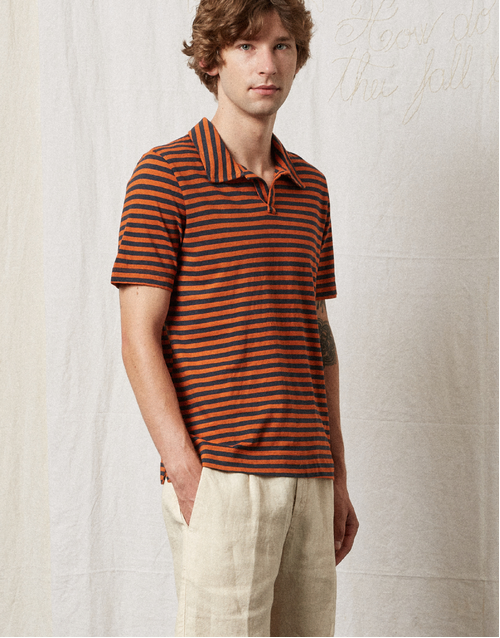 MASSIMO ALBA | Aruba Stripe Polo Shirt | Orange