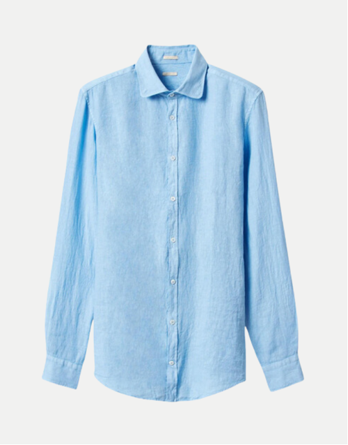 MASSIMO ALBA | Canary Linen Shirt | Sky