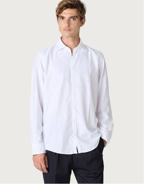 MASSIMO ALBA | Genova Cotton Viscose Shirt T0102 | Bianco