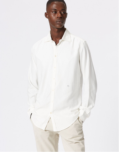 MASSIMO ALBA | Genova Cotton Viscose Shirt T0102 | Bianco