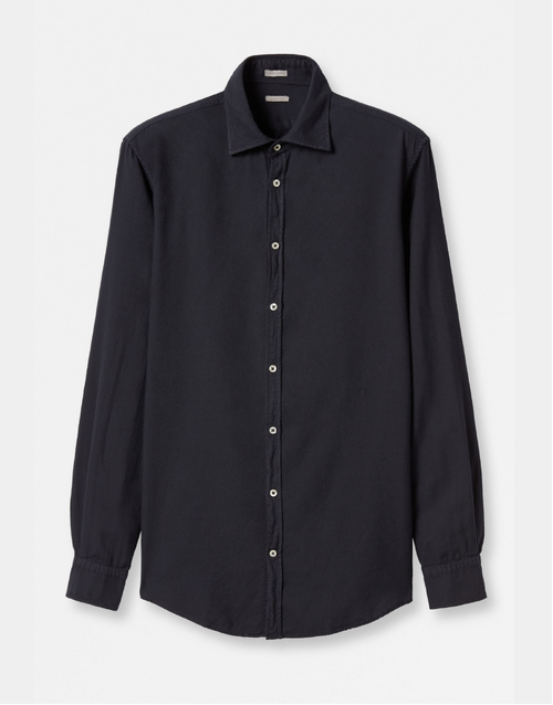 MASSIMO ALBA | Genova Cotton Viscose Shirt T0102 | Dark Blue