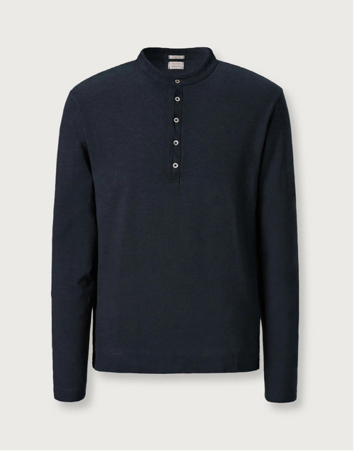 MASSIMO ALBA | Hawai Henley T-shirt | Black