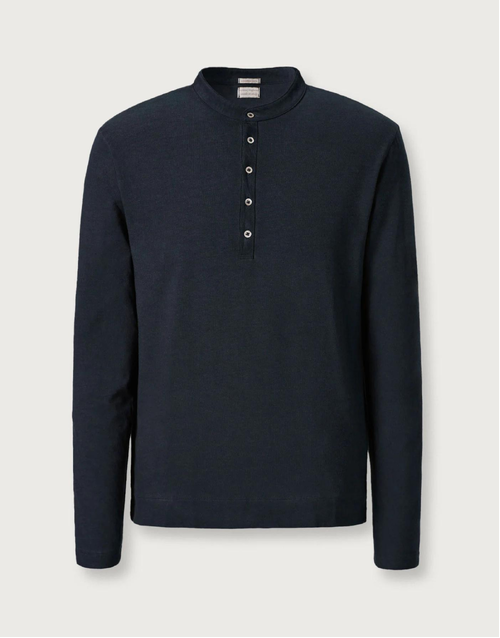 MASSIMO ALBA | Hawai Henley T-shirt | Black