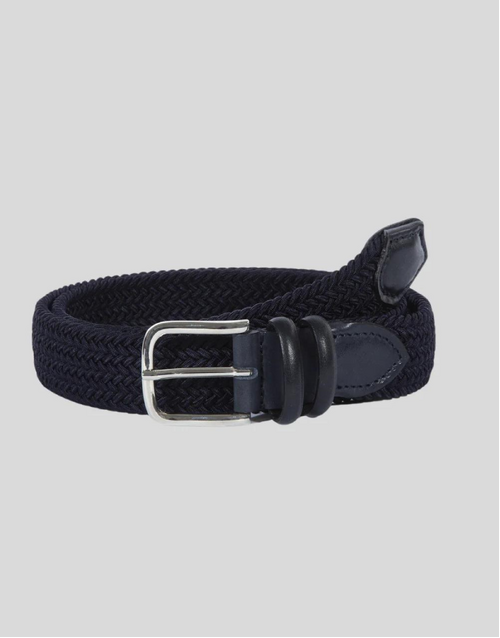 Gavazzeni | Marte Elastic Woven Belt | Navy