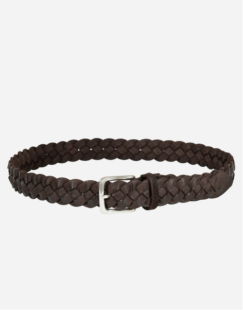 Gavazzeni | Los Angeles Woven Suede Belt | Chocolate