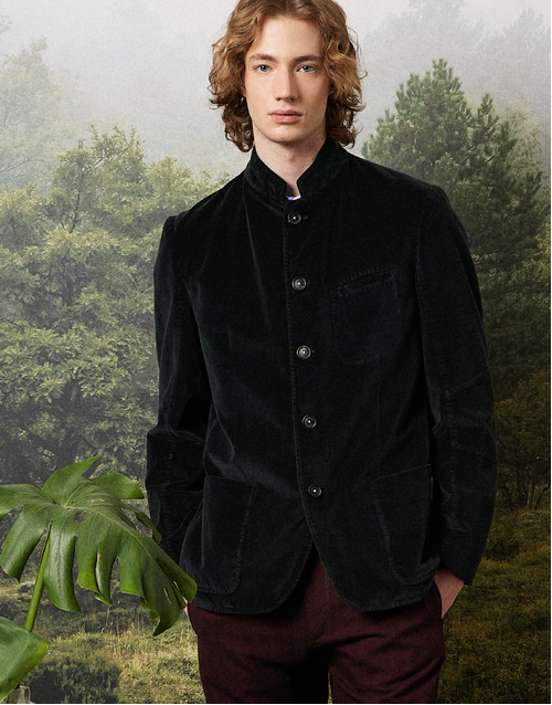 MASSIMO ALBA | Gstaad Velvet Jacket T0085 | Nero Lavato