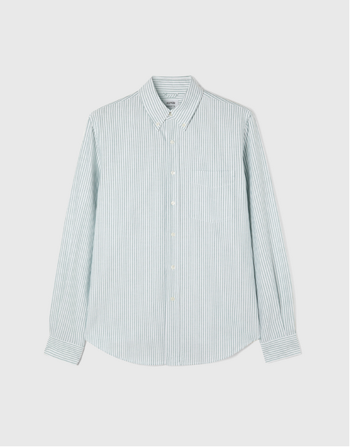 ASPESI | Button Down Collar Shirt | Green Stripe