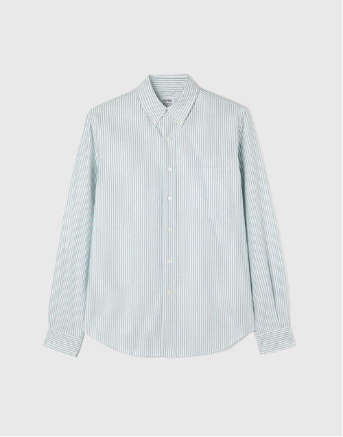 ASPESI | Button Down Collar Shirt | Green Stripe