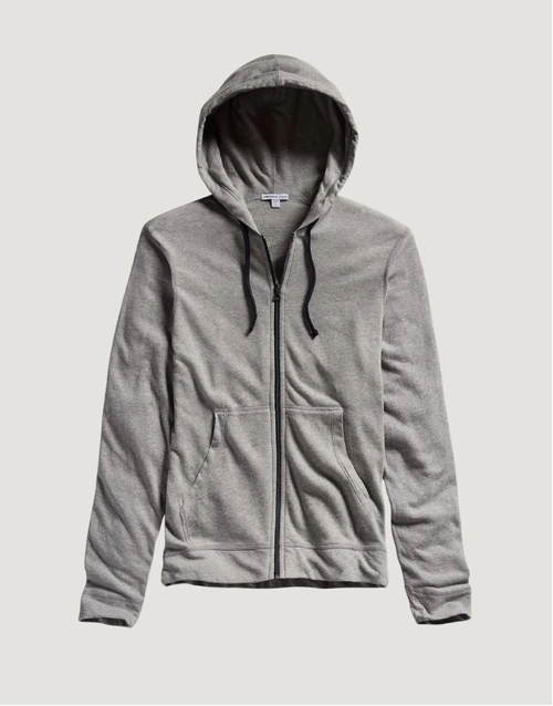 JAMES PERSE | Vintage French Terry Zip Up Hoodie | Heather Grey