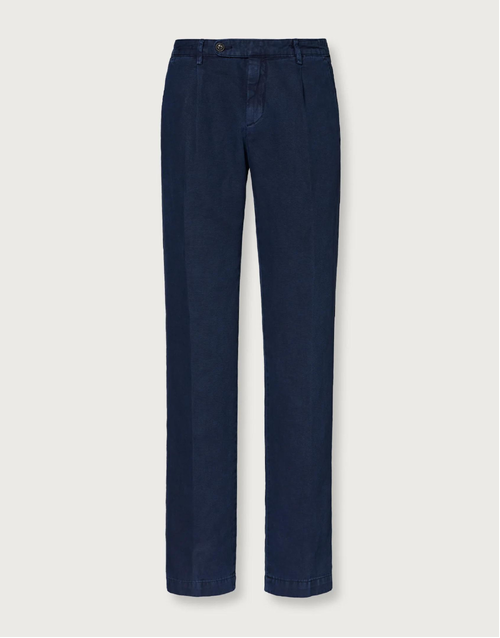 MASSIMO ALBA | Ionio2 Cotton Hemp Trousers | Blue 