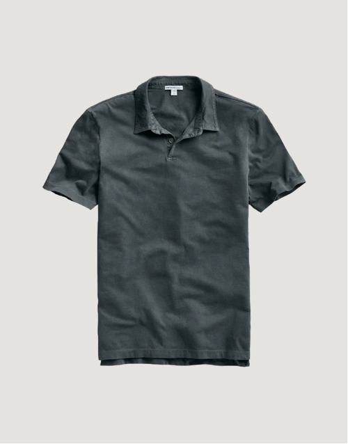 JAMES PERSE | Supima Cotton Jersey Polo | Asphalt Pigment