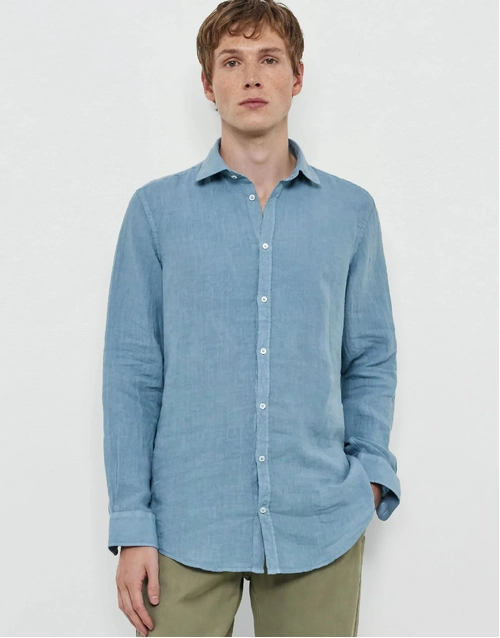 MASSIMO ALBA | Canary Linen Shirt | Avio