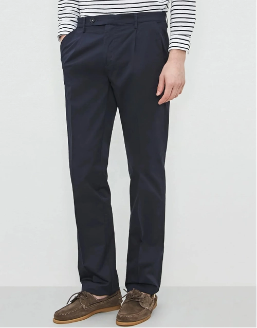 MASSIMO ALBA | Ionio2 Cotton Stretch Trousers | Dark Blue 