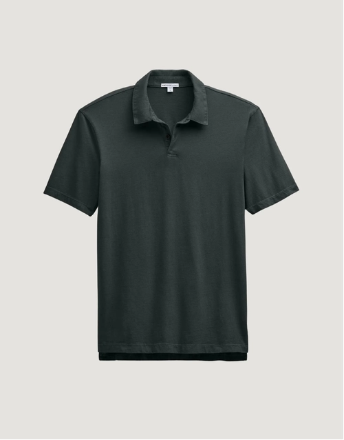 JAMES PERSE | Sueded Jersey Polo Shirt | Fern