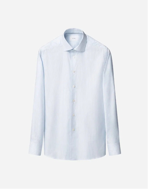 ETON | Bengal Striped Signature Oxford Shirt | Light Blue