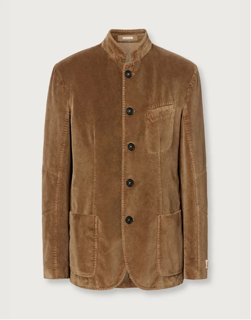 MASSIMO ALBA | Gstaad Cotton Velvet Jacket | Tan