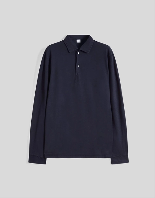 ASPESI | Luigi Long Sleeve Polo Shirt | Navy