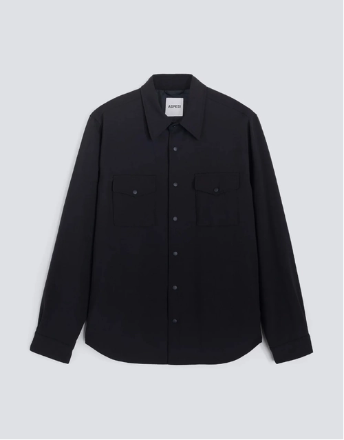 ASPESI | Doppia Wool Blend Shirt Jacket | Navy