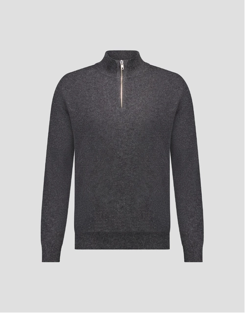 ROBINSON MAN | JCK Half-Zip Cashmere Sweater | Charcoal Melange