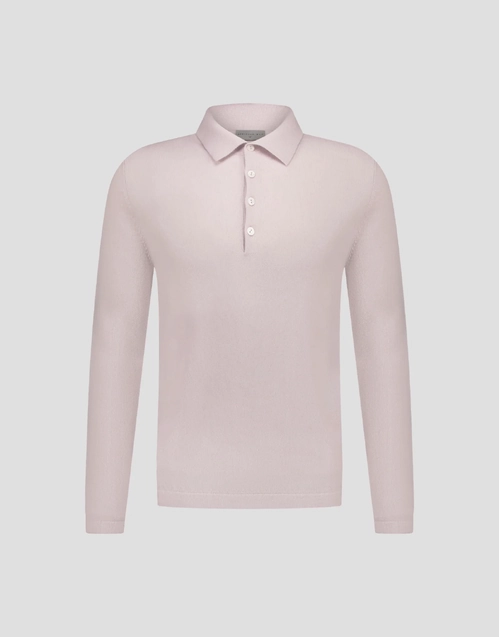 ROBINSON MAN | Endeavour Cashmere Polo Sweater | Pink Sand