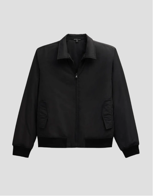 JAMES PERSE | Recycled Twill Bomber Jacket |Black